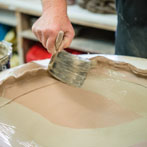John Higgins at work in his studio 2018